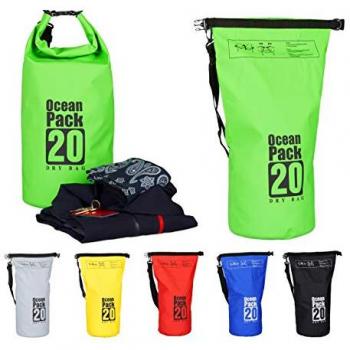 Relaxdays 20‑Liter-Wassersack „Ocean Pack“ – grüner Outdoor‑R