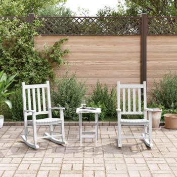 Children's Rocking Chairs 2 pcs White Solid Wood Poplar vidaXL