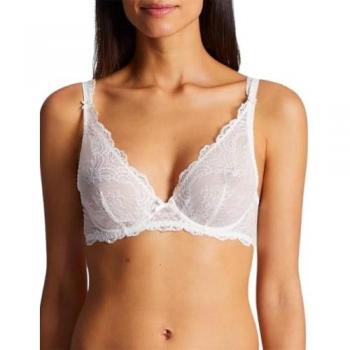 Soutien-gorge plongeant armatures nacre en dentelle