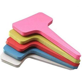 100Pcs T-Type Plant Labels Multicolor Waterproof 6x10cm