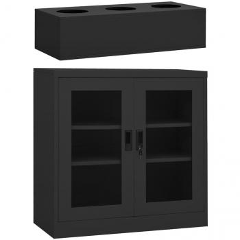 Armoire de Bureau et Jardinière VidaXL Anthracite 90x40x113 cm Acier