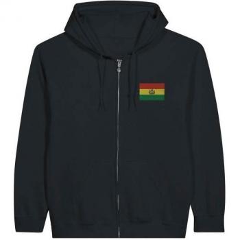 Black Bolivia Flag Long Sleeve Zip Hoodie – Pixelforma