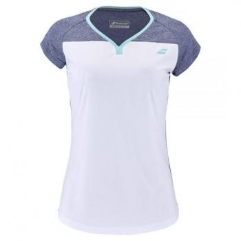 ROPA DE PADEL MUJER Camiseta Babolat Play Cs Top Blanco Azul Mujer