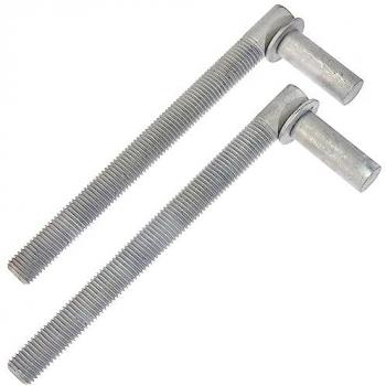 Coppia di Cardini Zincati Regolabili, Ø16 mm, lunghezza 190 mm, filettatura M16