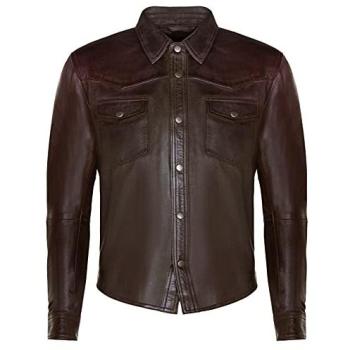 Infinity Leather Men's Classic Brown Leather Jacket – M