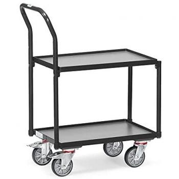 Fetra Chariot Plateaux 135 400 – Barre de Poussee Tubulaire Gris Edition