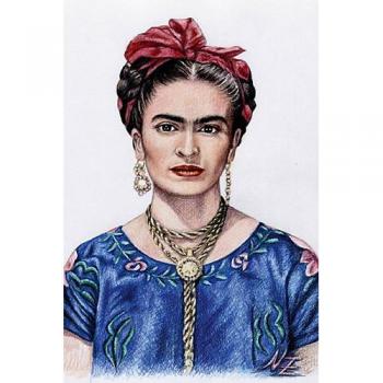Calvendo Premium Textil-Leinwand 60 x 90 cm Hoch-Format Hommage an Frida Kahlo