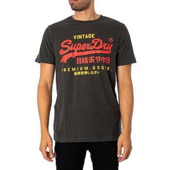 T-shirt Vintage Logo Héritage Superdry Homme Gris Foncé Taille XXL