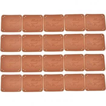 Lychee Life 20pcs Vintage PU Leather Tags