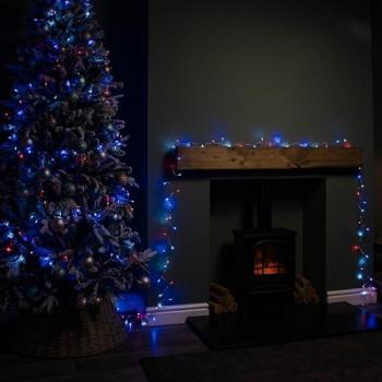 Samuel Alexander 16 m 200‑LED Multi‑Action Christmas Light Strip, Timer, Clear Cable