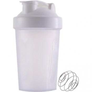 Sport Shaker Wasserflasche 400ML mit 7 Farben und Rührball, doppelte Skala, ideal für unterwegs