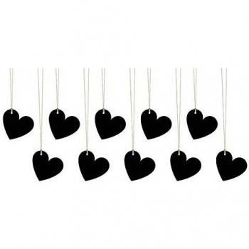 Cœur décoratif noir à linge, 10 unités – Décoration de mariage