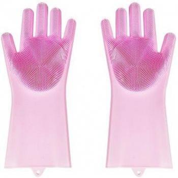 Guantes de silicona 2 en 1 con esponja GLOVE BETTER multifuncional Rosa