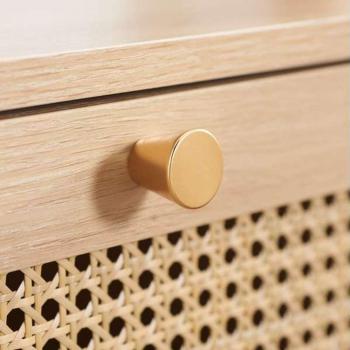 Croxley Oak 7 Drawer Rattan Chest