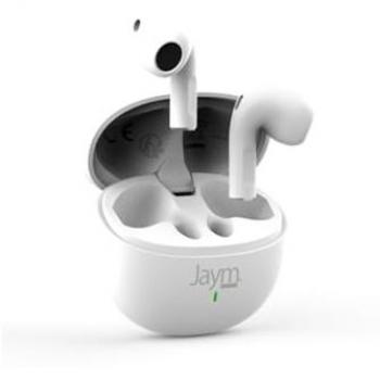 JAYM TS-123B - Écouteurs sans fil avec micro - intra-auriculaire - Bluetooth - blanc