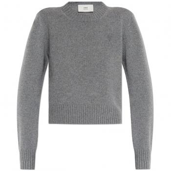 Ami Paris Round‑Neck Blue Crew‑Neck Knitwear – Large