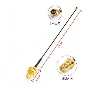 RP-SMA Weiblich zu IPX IPEX Adapter, 15 cm Länge, RG178 RF-Koaxialkabel