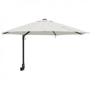 Parasol de Jardín Montado en Pared Beige y Negro 248 x 248 x 148 cm