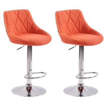 Tabourets de Bar Design NEYRON - Finition Orange - Set de 2