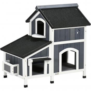 Casa Gatto Legno PawHut con Fioriera