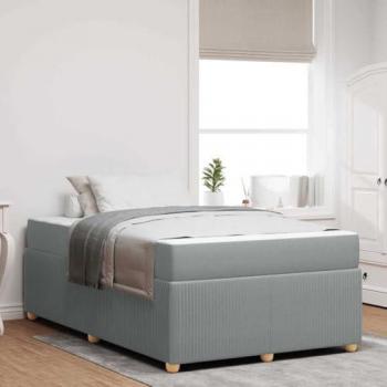 Élégance Nuage 120x190 – Cadre de Lit avec Matelas Gris Clair