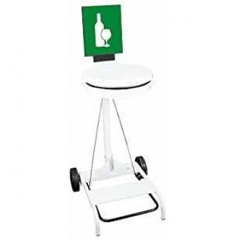 PortaSacca Mobile 110L – Coperchio e Pedale, Metallo Epossidico Bianco