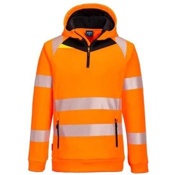 Portwest DX4 High Visibility 1/4 Zip Orange/Black XL Hoodie