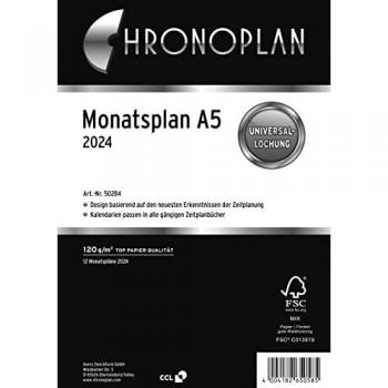 CHRONOPLAN Ringbuchkalender CHRONOPLAN 50284 Ersatzkalendarium Monatsplan - A5, 1 Monat / 1 Seite
