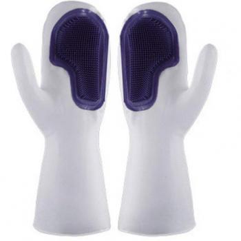2-in-1 Rubber Dishwashing Gloves with Anti-Scalding Feature