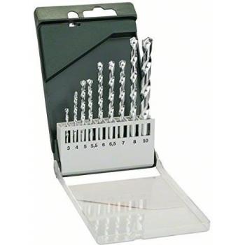 Bosch Home And Garden 2609255463 Set 9 Punte Pietra, 3, 4, 5, 5.5, 6, 6.5, 7, 8, 10 Mm, 9 Pezzi