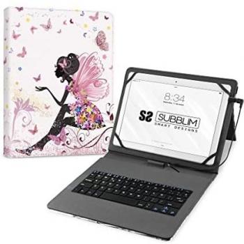 Funda con Teclado Subblim Keytab USB 11 Hadas USB para Tablets de 11/ Rosa