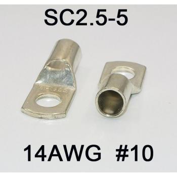 50 pcs Copper Tube Battery Cable Lugs - Eyelets 1.5mm-4mm 12/14/16AWG