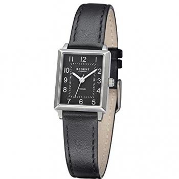 Regent Quarzuhr Regent Damen Armbanduhr Analog, (Analoguhr), Damen Armbanduhr rund, extra groß (ca. 20x29mm), Lederarmband