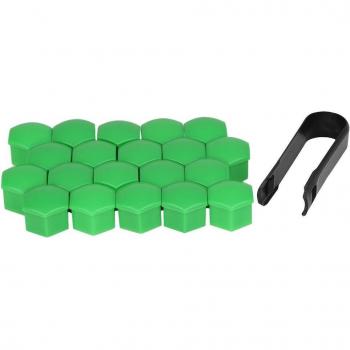 Uxcell 20-Pack 17mm White Plastic Wheel Lug Nut Caps with Removal Tool