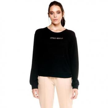 Felpa Donna Leone 1947 Winter Chic Boxing nera - S