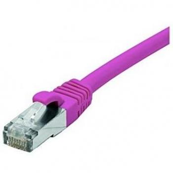 Patchkabel CAT. 6, F/UTP, PoE, halogenfrei, rosa, 1,0 m Geschirmtes Patchkabel mit Rastnasenschutz (854433)