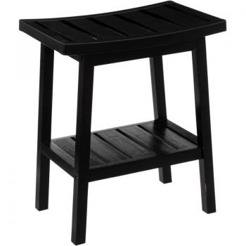 Tabouret de rangement en bambou noir - L 40 x H 46 cm