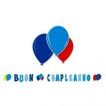 FESTONE MAXI SCRITTA BUON COMPLEANNO CELESTE MT.6 FESTE E PARTY