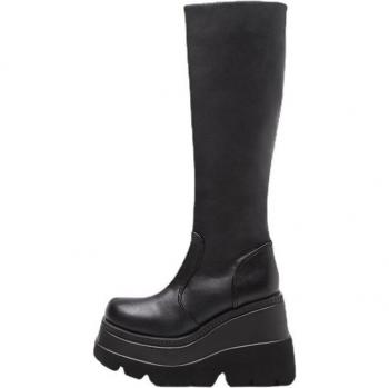 Botas de Motociclista Altas con Cuña