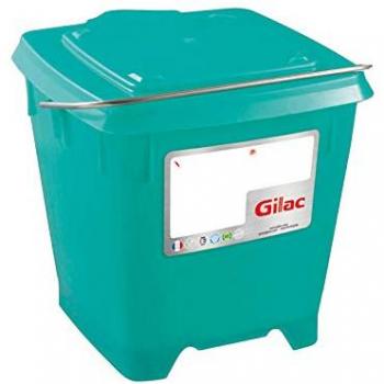 Gilac Seau Carré 12 Litres Vert avec Couvercle Étanche