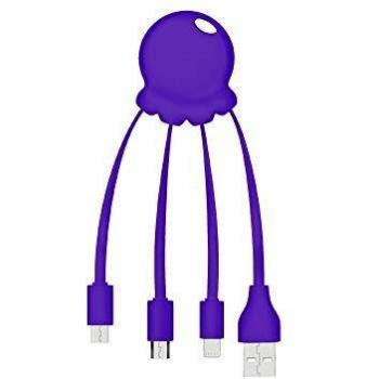 Adaptador USB multiconector Xoopar Octopus orificio para llavero lila
