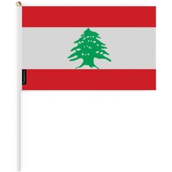 Lebanon Mini Flag Set – 100 Pieces – 14x21 cm – Heavy‑Duty Poly
