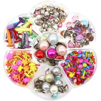 Mini Round Crystal Brad Paper Fasteners for Scrapbooking