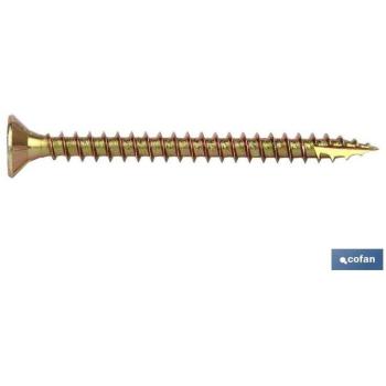Tornillo Rosca Madera DIN-7505A Cabeza Avellanada Torx - 100 Unidades