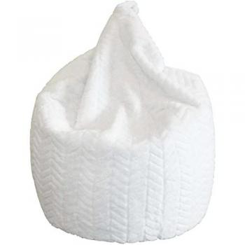 COTTON WOOD Poire pouf velours Charlotte - Ø80 x 100 cm - Blanc