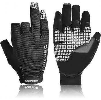 Outdoor Breathable 3-Finger Fishing Gloves - M/L, Neoprene & PU