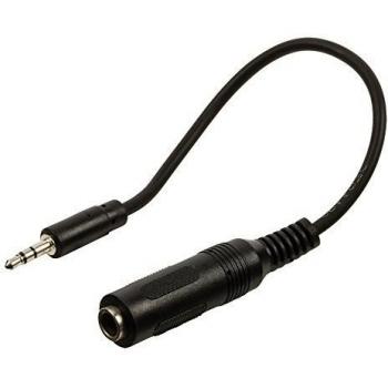 Adaptateur audio stéréo 6,35 mm femelle vers 3,5 mm mâle (20 cm) Noir Valueline