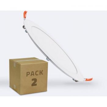 Efectoled Circolare SuperSlim 18W – Pack 2 unità, foro 205mm, luce calda 4000K