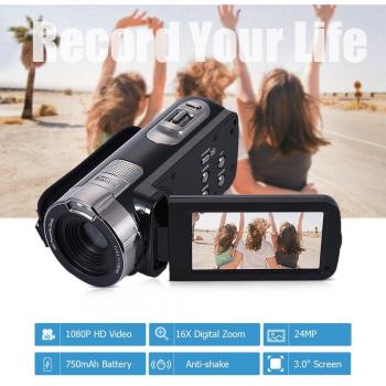 Caméras numériques HDV-302P 24MP Full HD – Zoom 16× – 3 – Anti-Battement – Caméscope CMOS DV
