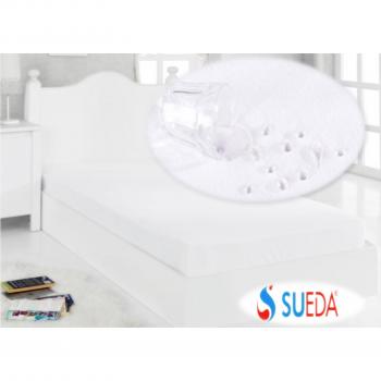 Housse Ajustée Sueda – Drap Protégé Anti‑Fuite, Toutes Tailles